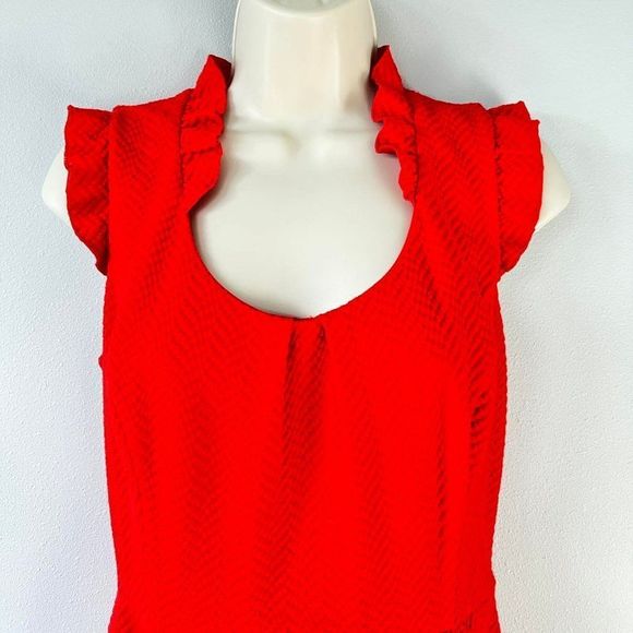 Anthropologie Tabitha Red Textured Dress Size 4 - Picture 3 of 9